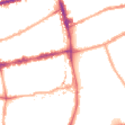 Night-time road noise heatmap for E2 0EJ