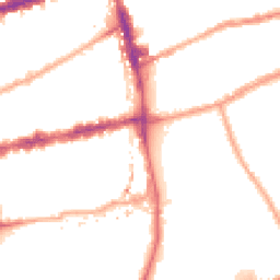Night-time road noise heatmap for E2 0EL