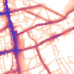 Daytime road noise heatmap for E2 0JN