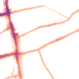 Night-time road noise heatmap for E2 0JN
