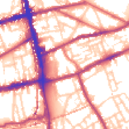Daytime road noise heatmap for E2 0JQ