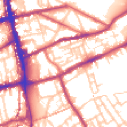 Daytime road noise heatmap for E2 0JW