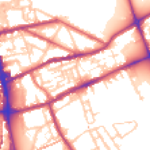 Daytime road noise heatmap for E2 0NF