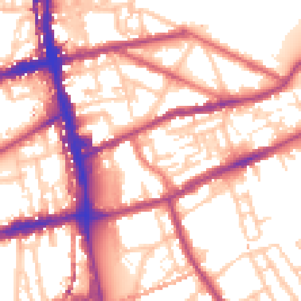 Daytime road noise heatmap for E2 0NJ