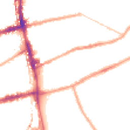 Night-time road noise heatmap for E2 0NJ