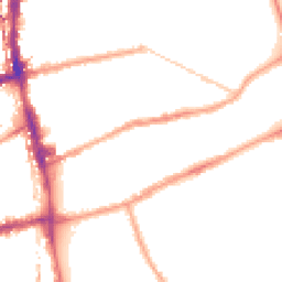 Night-time road noise heatmap for E2 0NN
