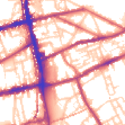 Daytime road noise heatmap for E2 0PA