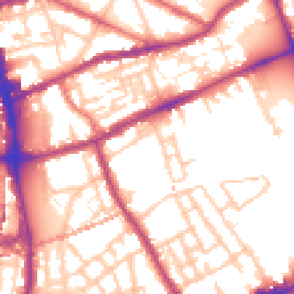 Daytime road noise heatmap for E2 0PR