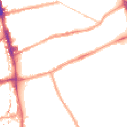 Night-time road noise heatmap for E2 0QN