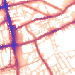 Daytime road noise heatmap for E2 0QW