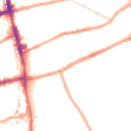 Night-time road noise heatmap for E2 0QW