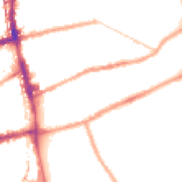 Night-time road noise heatmap for E2 0TE