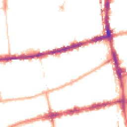 Night-time road noise heatmap for E2 6DE