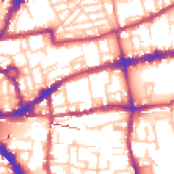 Daytime road noise heatmap for E2 6DT