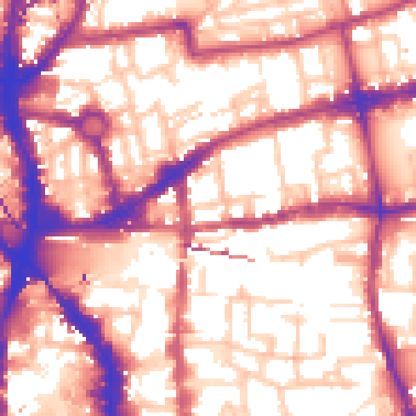 Daytime road noise heatmap for E2 6DU