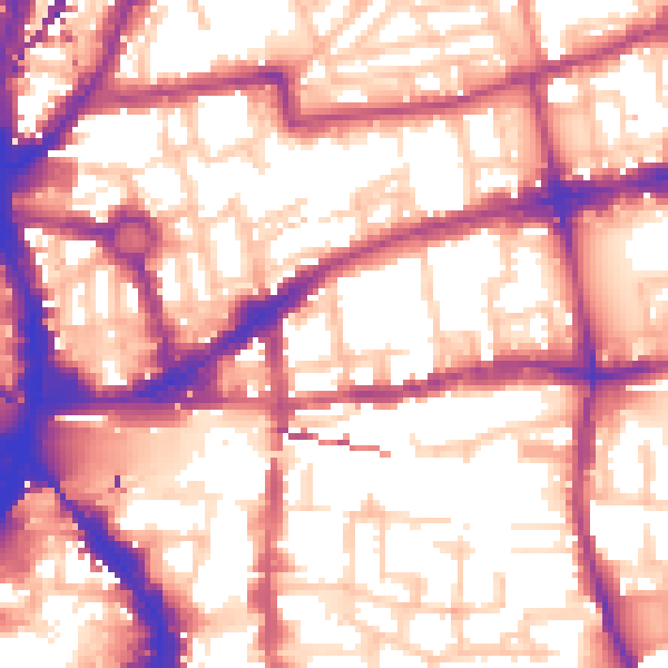 Daytime road noise heatmap for E2 6DZ