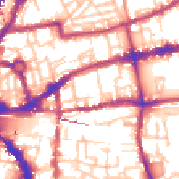 Daytime road noise heatmap for E2 6EF
