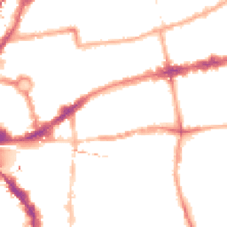 Night-time road noise heatmap for E2 6EF
