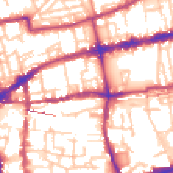 Daytime road noise heatmap for E2 6EX
