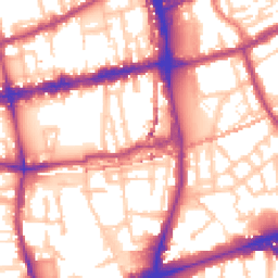 Daytime road noise heatmap for E2 6FX
