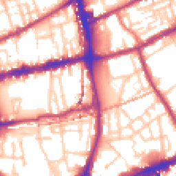 Daytime road noise heatmap for E2 6JY
