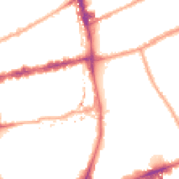 Night-time road noise heatmap for E2 6JY