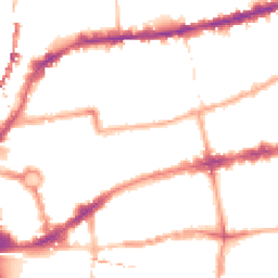 Night-time road noise heatmap for E2 6NL
