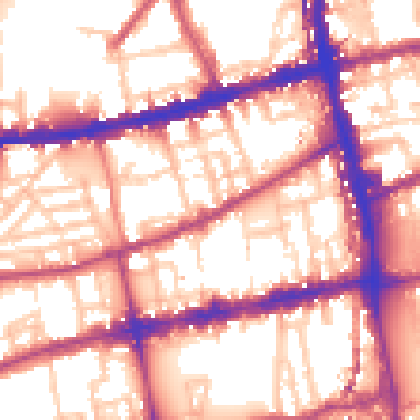 Daytime road noise heatmap for E2 6PR