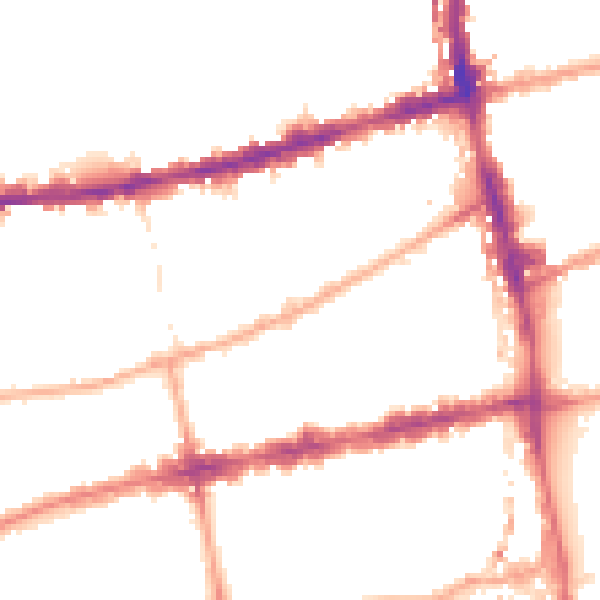 Night-time road noise heatmap for E2 6PR