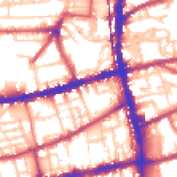 Daytime road noise heatmap for E2 6QB