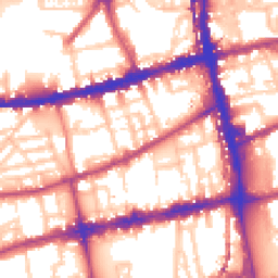 Daytime road noise heatmap for E2 6QF