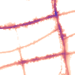 Night-time road noise heatmap for E2 6QF