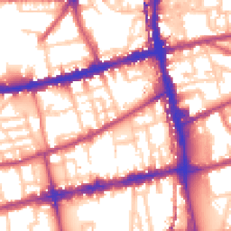 Daytime road noise heatmap for E2 6QG