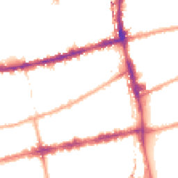 Night-time road noise heatmap for E2 6QG