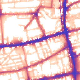Daytime road noise heatmap for E2 6QJ