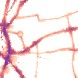 Night-time road noise heatmap for E2 7DG