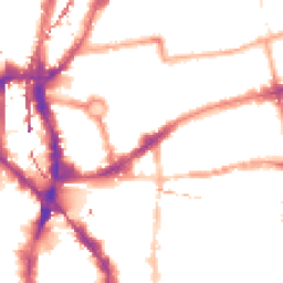 Night-time road noise heatmap for E2 7DL