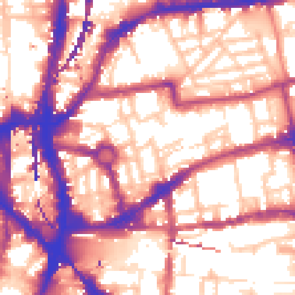 Daytime road noise heatmap for E2 7ED