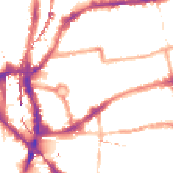 Night-time road noise heatmap for E2 7ED