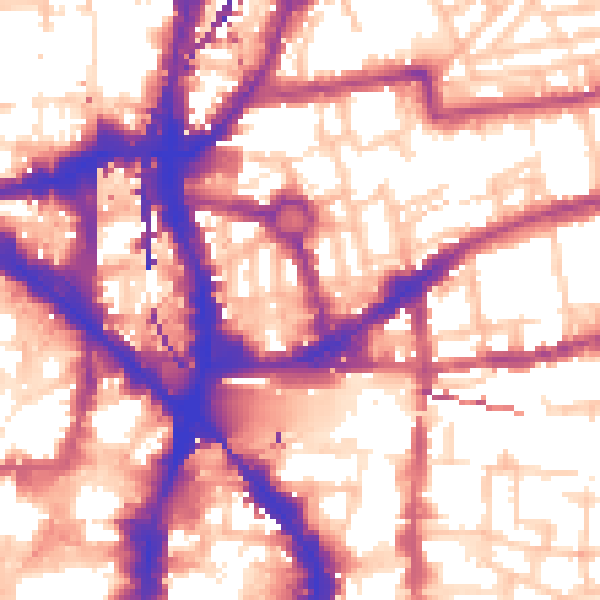 Daytime road noise heatmap for E2 7HR