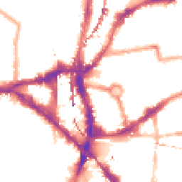 Night-time road noise heatmap for E2 7JD