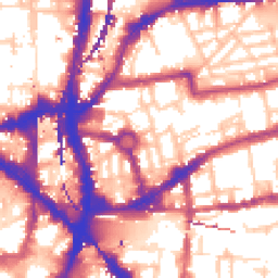 Daytime road noise heatmap for E2 7JU
