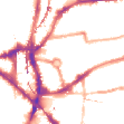 Night-time road noise heatmap for E2 7JU