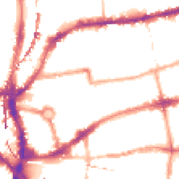 Night-time road noise heatmap for E2 7LS