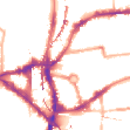 Night-time road noise heatmap for E2 7NB