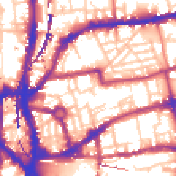 Daytime road noise heatmap for E2 7NJ