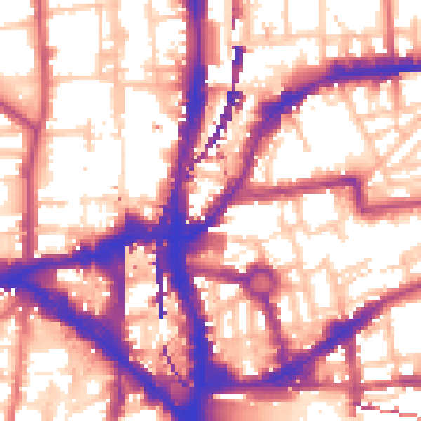 Daytime road noise heatmap for E2 7NX