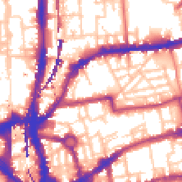 Daytime road noise heatmap for E2 7PS