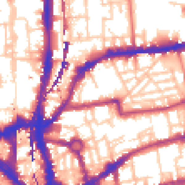 Daytime road noise heatmap for E2 7PW