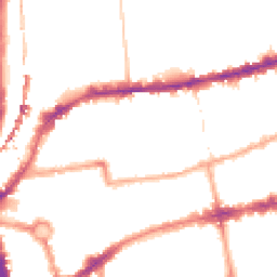 Night-time road noise heatmap for E2 7RG